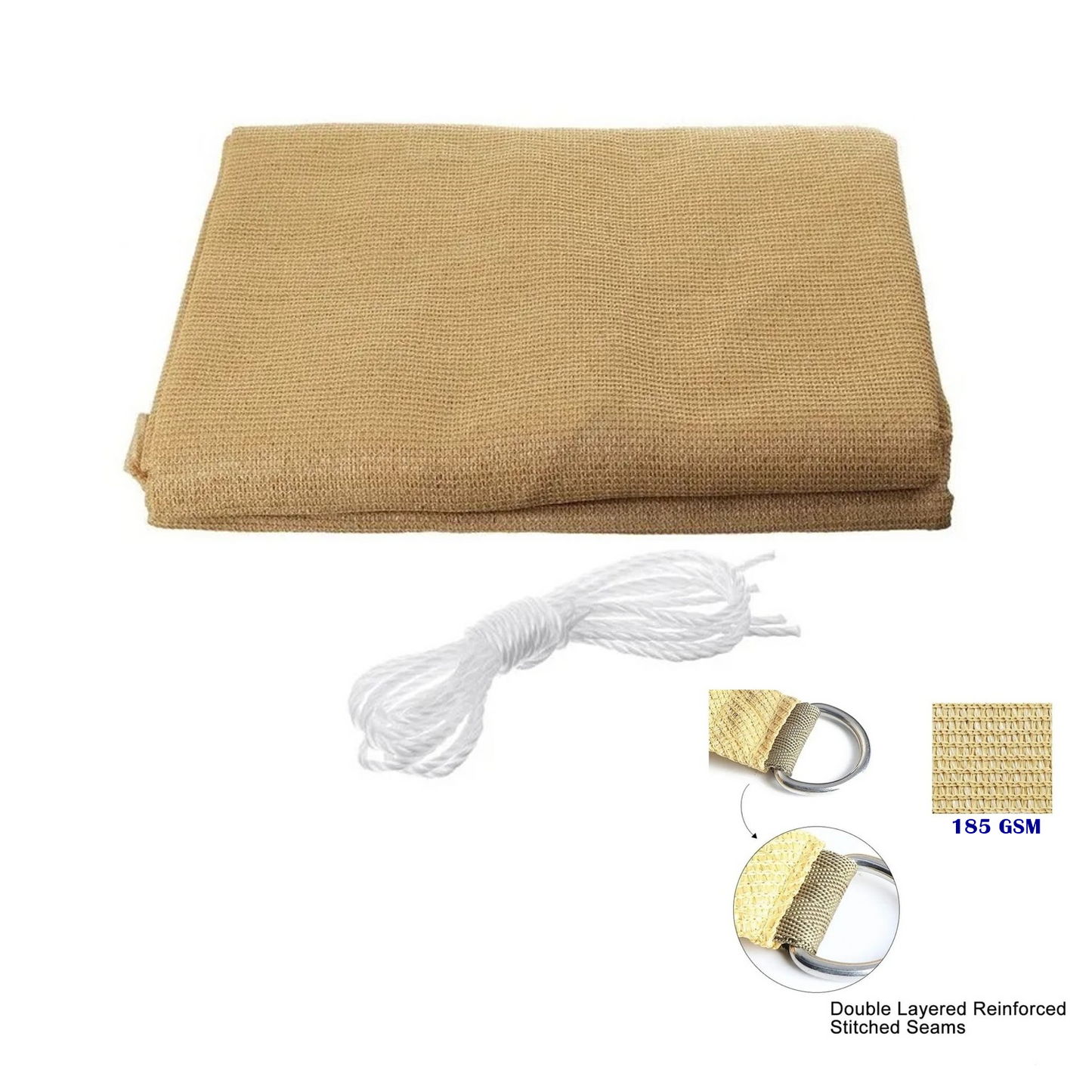 Lona Toldo Sombra 3.5x3.5x3.5 mts Malla HDPE Anti Uv Triangular