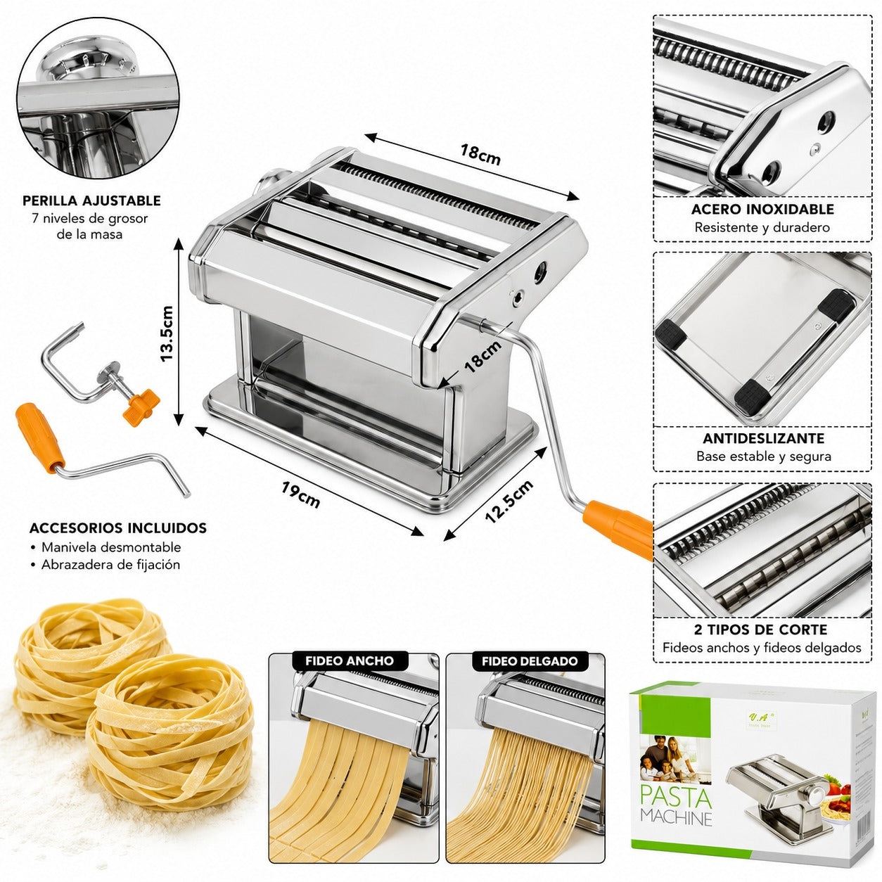 Máquina Cortadora Amasadora Tallarines Pastas