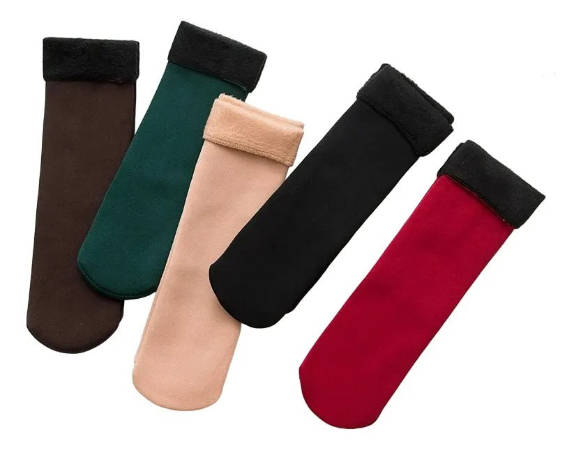 12 Pares De Calcetines Térmico Mujer Polar Invisible Colores