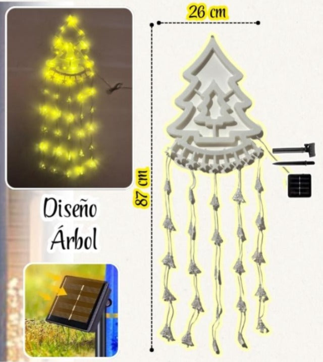Colgante Navideño Solar Diferentes modelos Árbol, nieve y campana