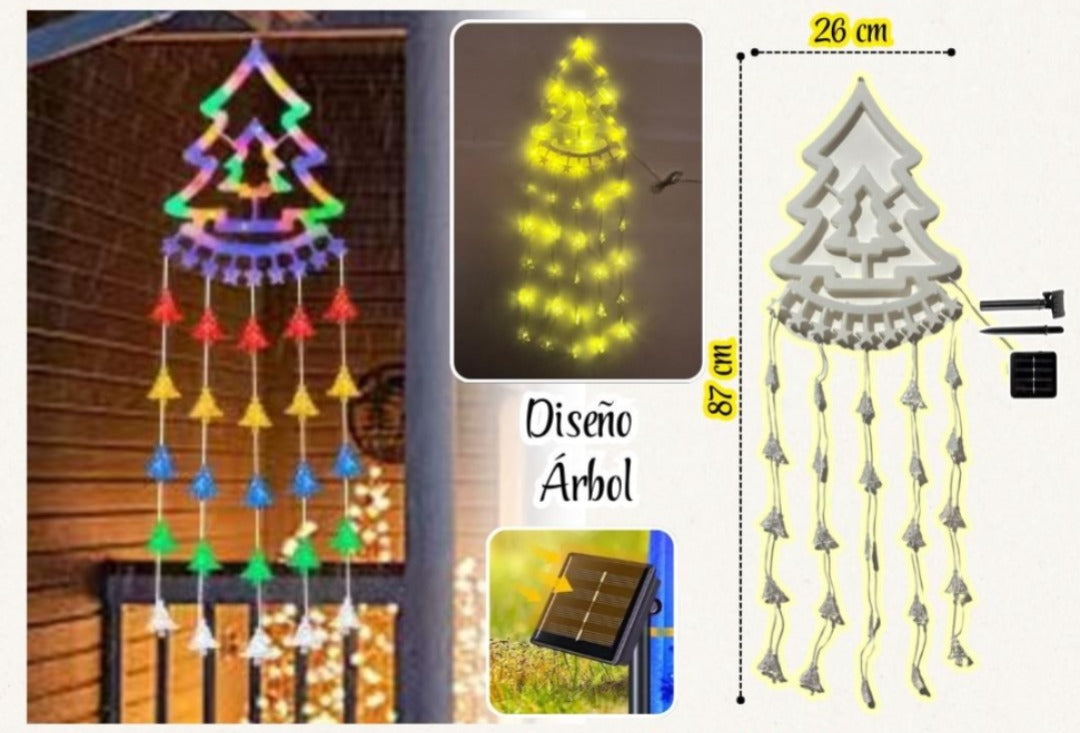 Colgante Navideño Solar Diferentes modelos Árbol, nieve y campana