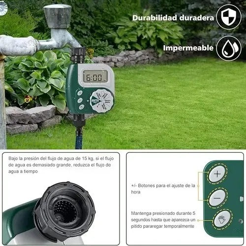 Temporizador De Agua Automático Para Riego Verde Musgo
