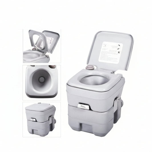 Baño químico portátil 20 litros para camping viajes caravanas portátil con tanque desmontable y diseño resistente