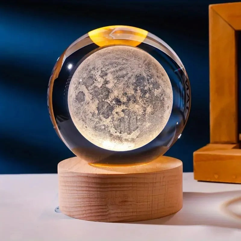 Lámpara Nocturna Luz Led 3d Esfera Bola De Cristal