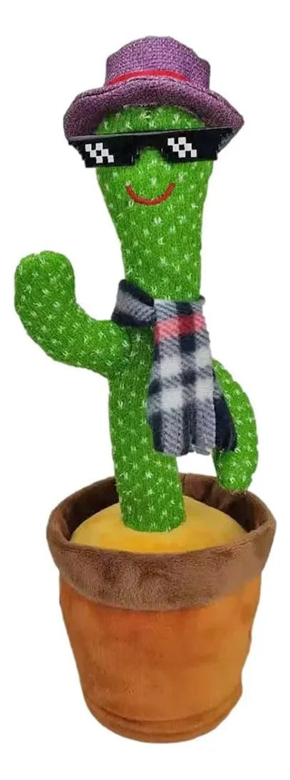 Cactus Bailarín Musical Repetidor Recargable Voz Interactivo Verde