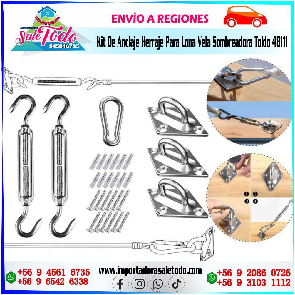 Kit De Anclaje Herraje Para Lona Vela Sombreadora Toldo C48111