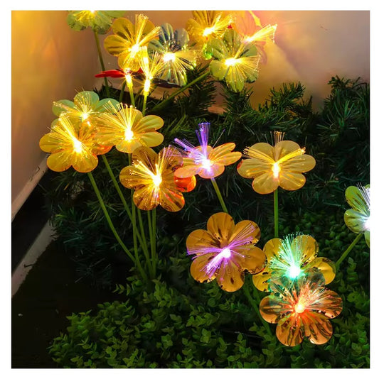 Luces Solares Para Jardín, Luz Cálida Floral De 6 Cabezal