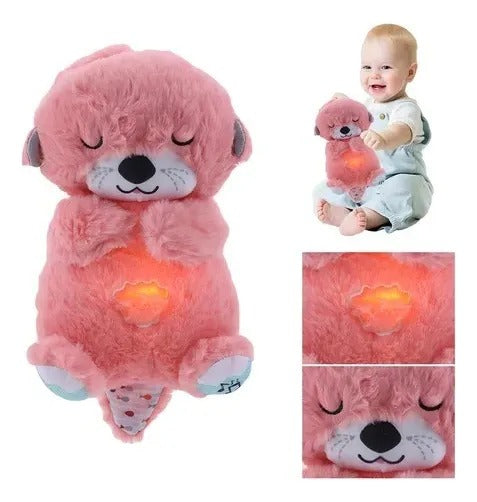 Peluches Nutria Relajante Respira Luz Música Para Apego Bebes
