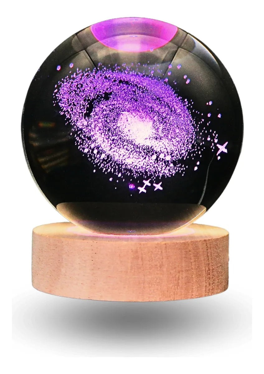 Lámpara De Noche Esfera Bola De Cristal Led RGBb Diseños 3d Muliticolor