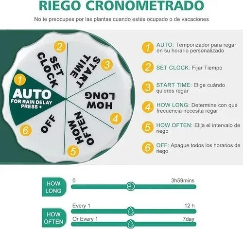 Temporizador De Agua Automático Para Riego Verde Musgo