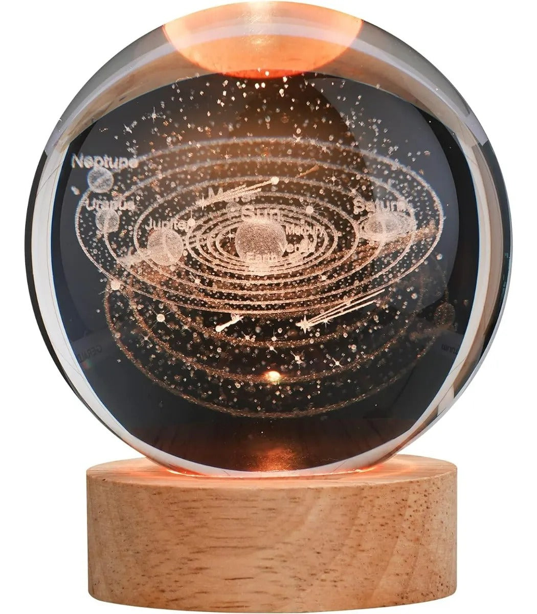 Lámpara De Noche Esfera Bola De Cristal Led RGBb Diseños 3d Muliticolor