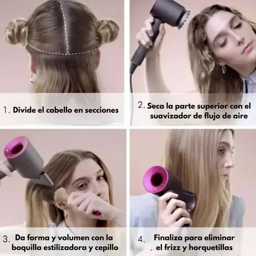 Secador De Pelo Iónico Supersonic 1600w Alta Velocidad Gris Oscuro
