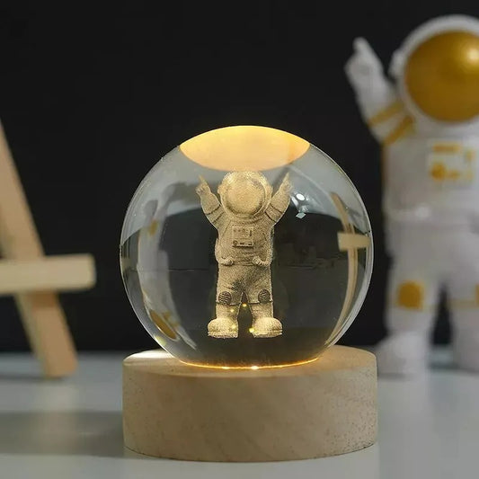 Lámpara Nocturna Luz Led 3d Esfera Bola De Cristal