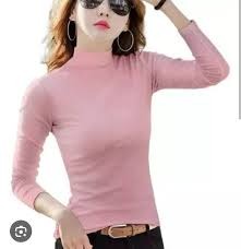 Camiseta Bambú Mujer Manga Larga Cuello Alto Colores