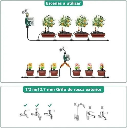 Temporizador De Agua Automático Para Riego Verde Musgo
