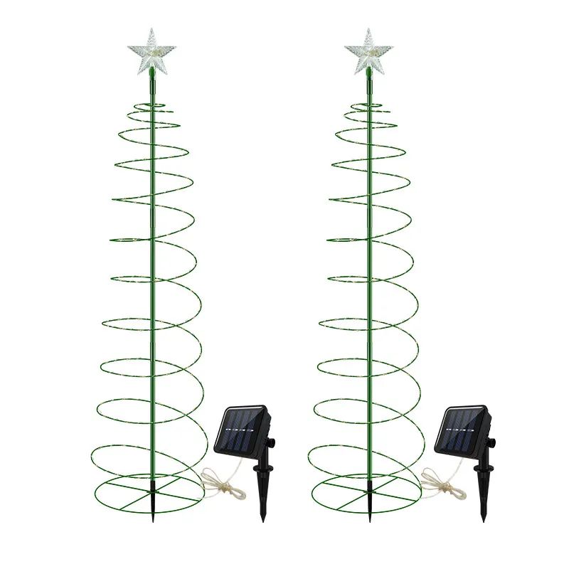 Estaca De Árbol Solar De Navidad En Espiral | C8098