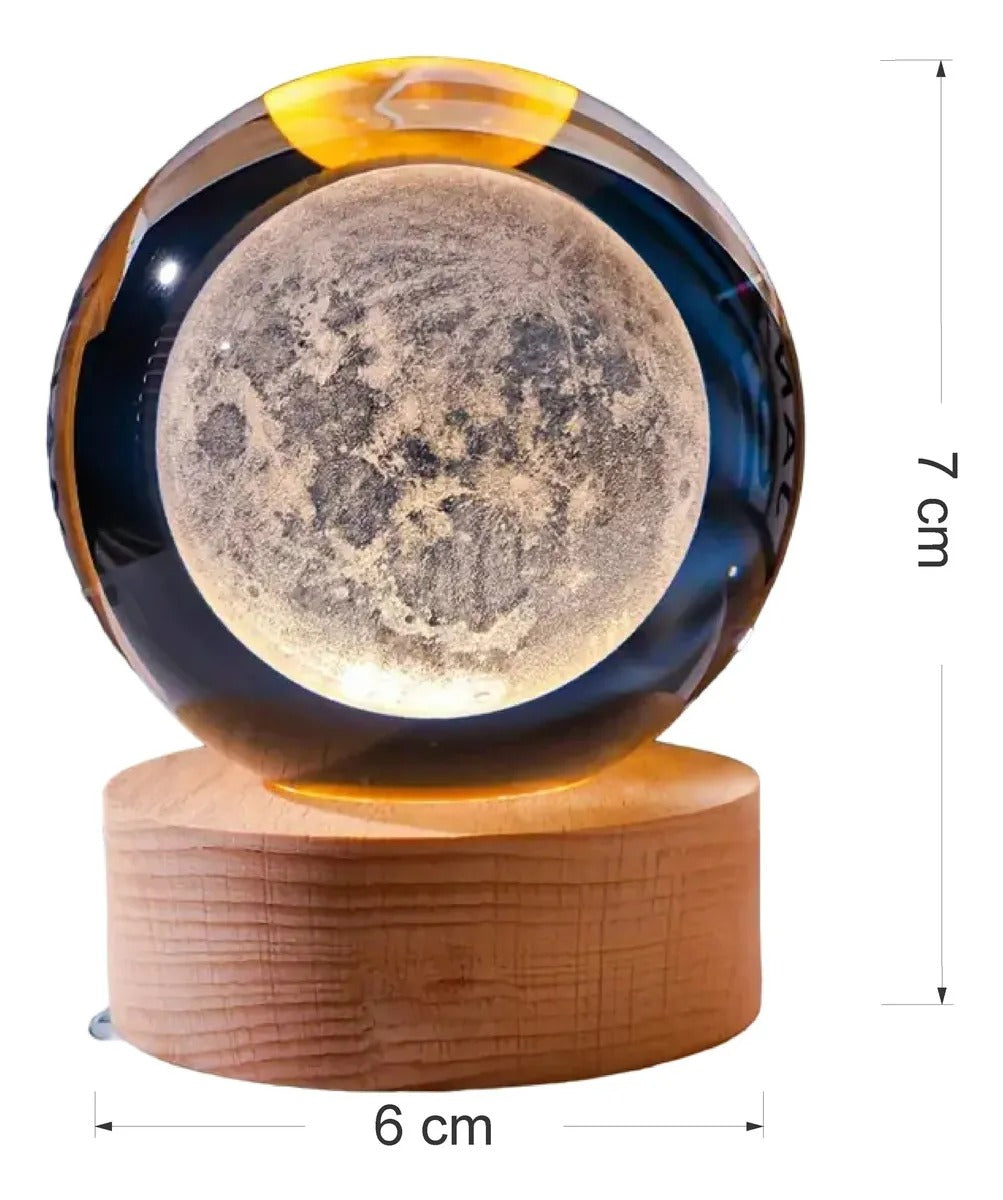 Lámpara Nocturna Luz Led 3d Esfera Bola De Cristal