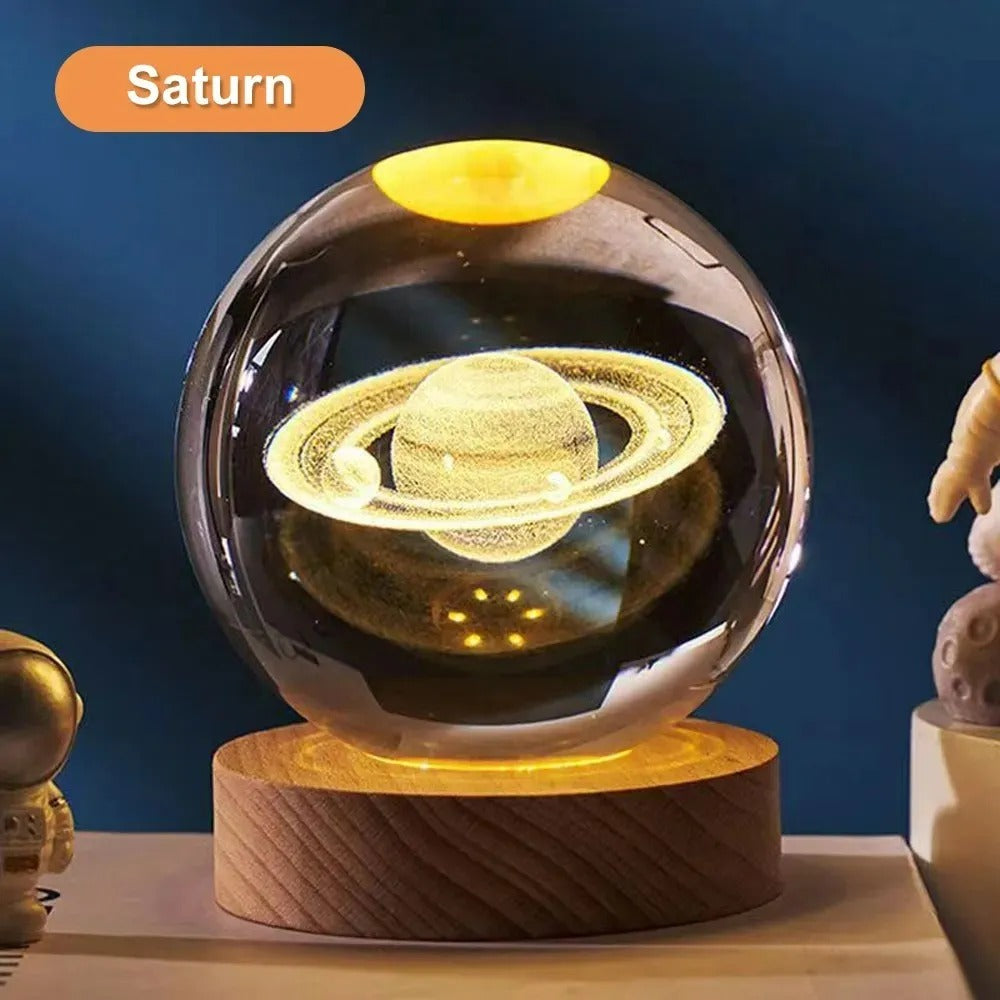 Lámpara Nocturna Luz Led 3d Esfera Bola De Cristal
