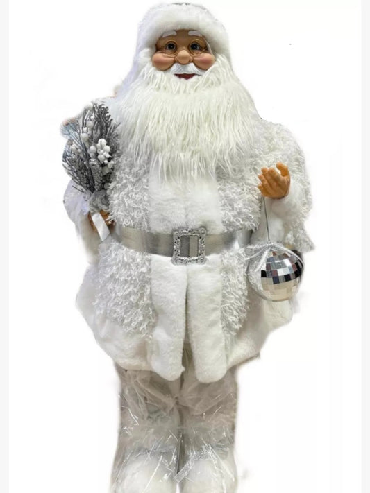 Viejo Pascuero Realista 90cm Decoración Navidad Blanco