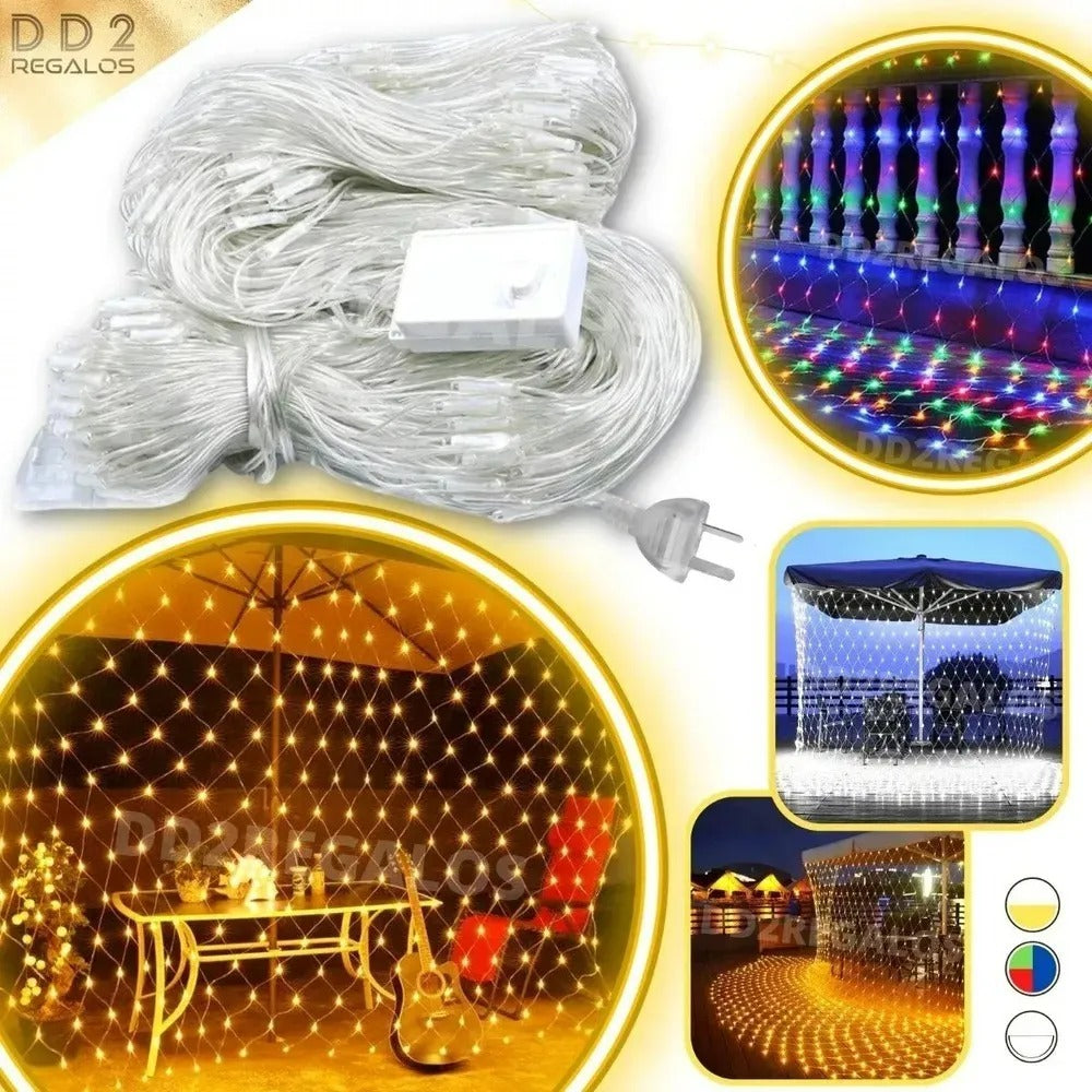 Luces De Malla De Red Led Solar 1.5m X 1.5m
