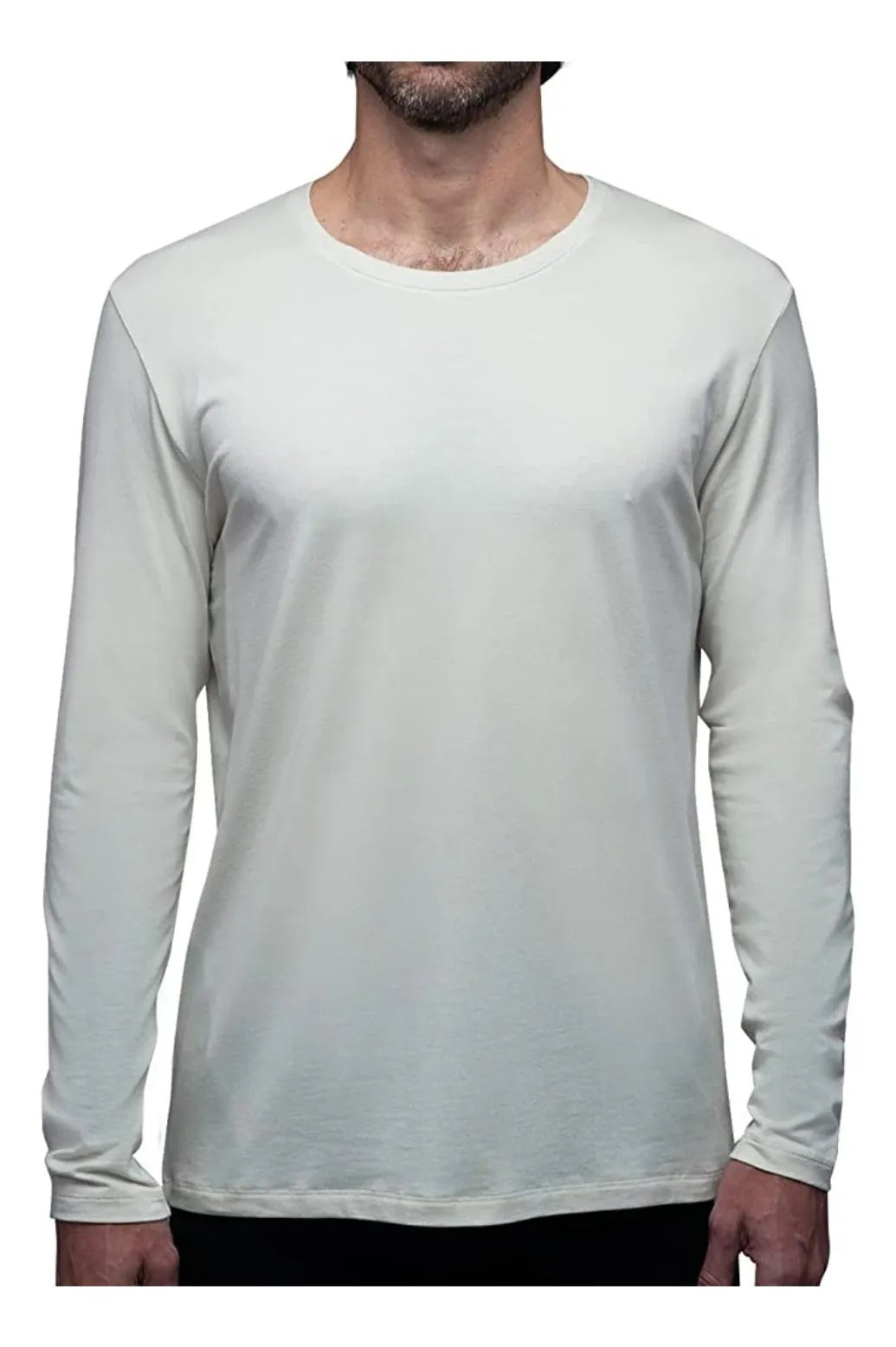 Camiseta Bambú Hombre Manga Larga Cuello V Y Cuello Redondo
