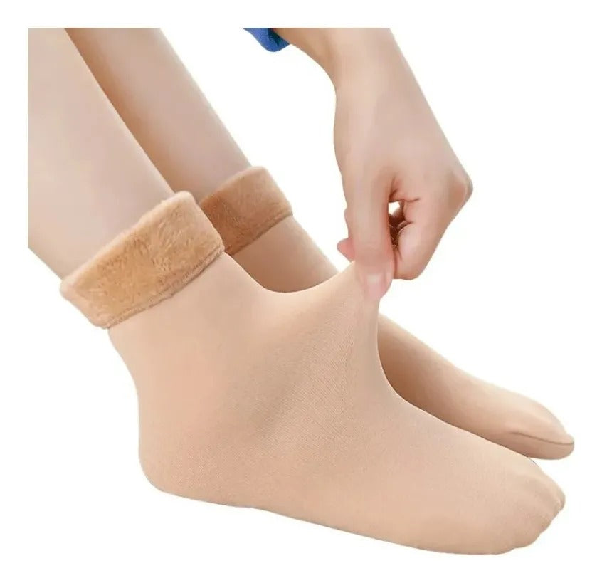 12 Pares De Calcetines Térmico Mujer Polar Invisible Colores
