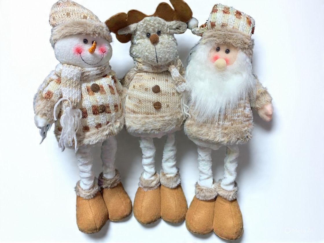 Pack 3 Monos Patas Larga Pascuero Reno Mono Nieve Muñecos Navidad
