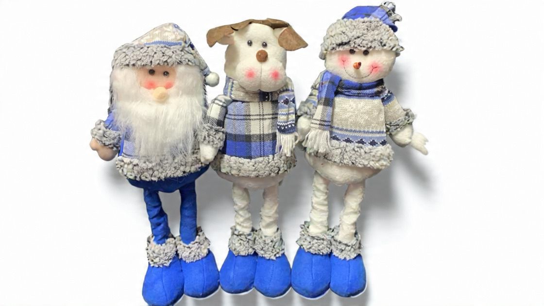 Pack 3 Monos Patas Larga Pascuero Reno Mono Nieve Muñecos Navidad
