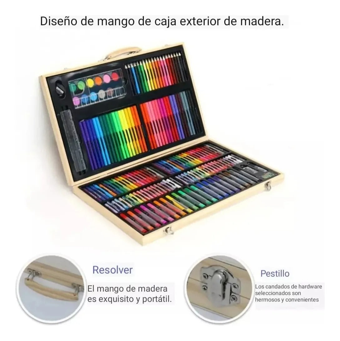 Juegos de Arte de 180 piezas Estuche Madera H180