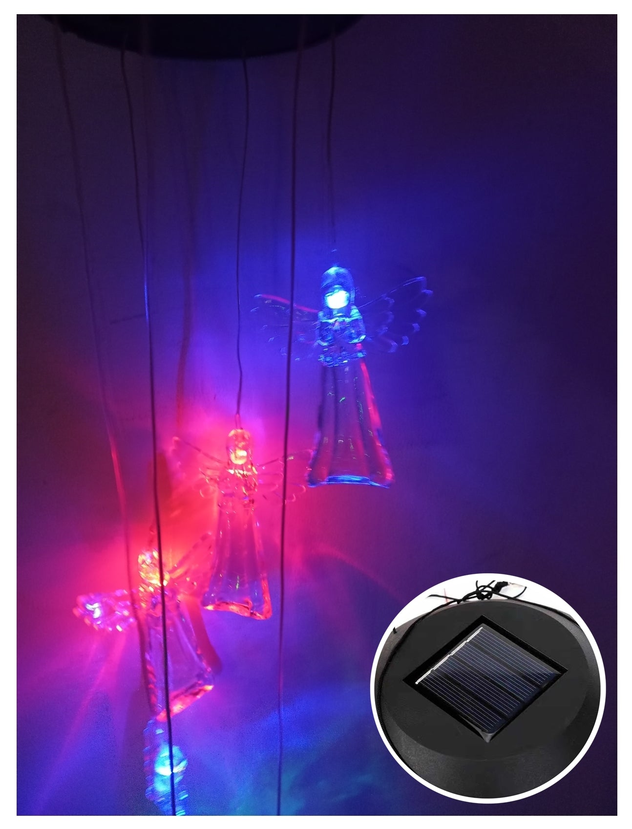 Angel De Viento Luz Led Solar Colgante Variedad Diseños