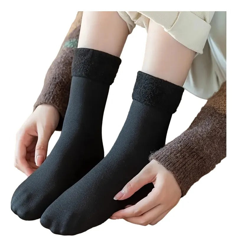 12 Pares De Calcetines Térmico Mujer Polar Invisible Colores