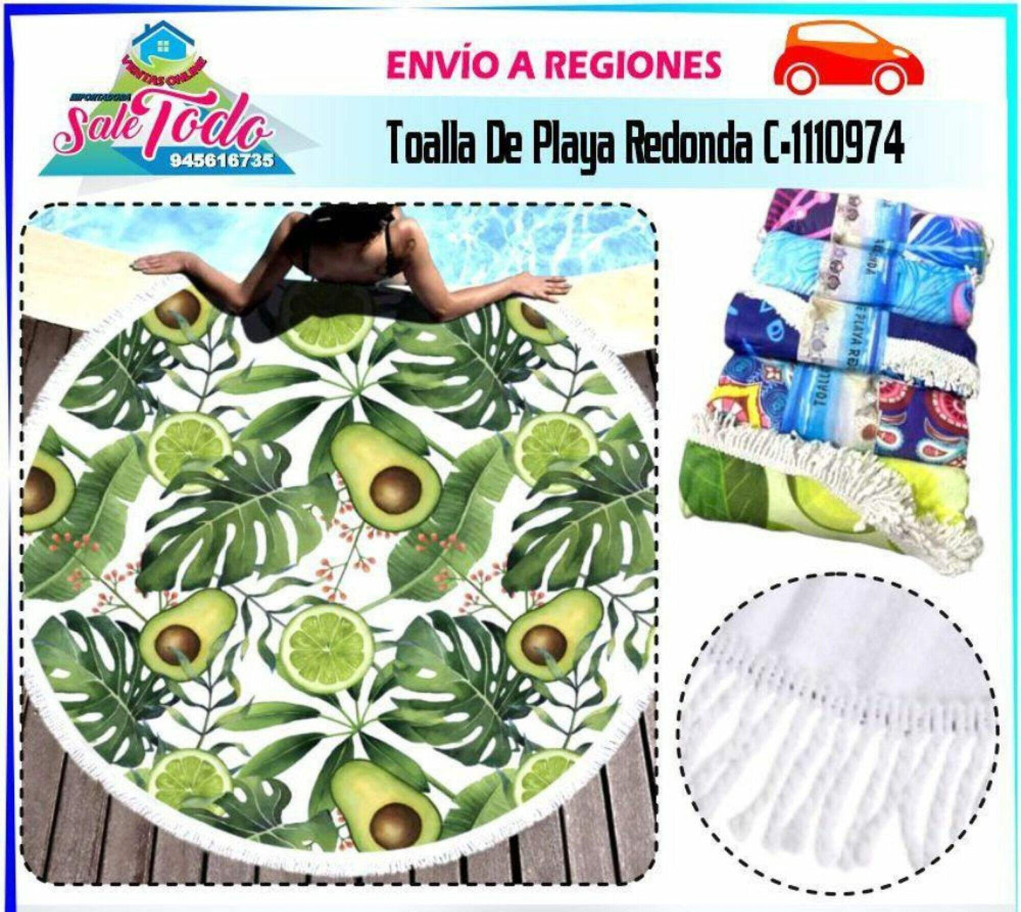 Toalla De Playa Redonda 150cm  C1110974