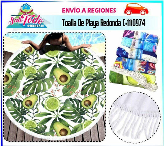 Toalla De Playa Redonda 150cm  C1110974