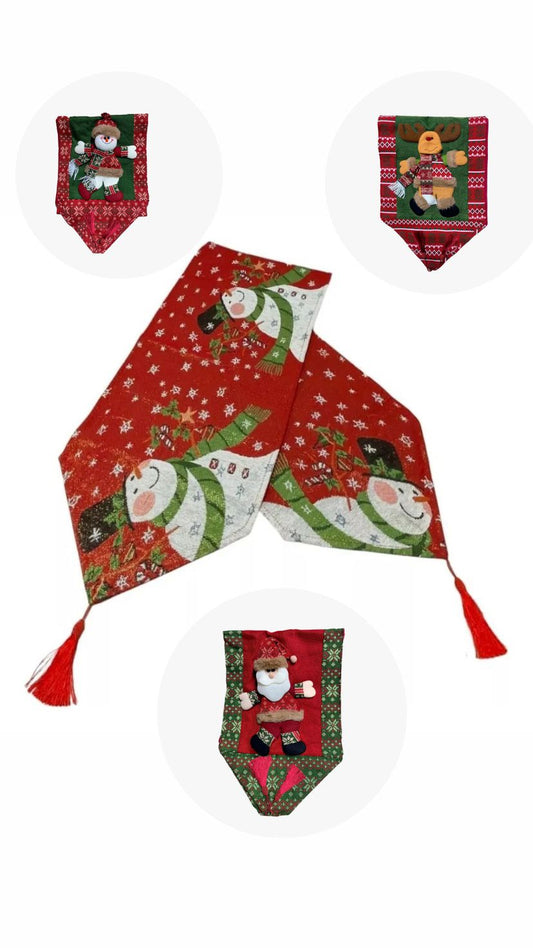 Camino De Mesa Con Adornos Navideños Bello Decoración 3d Navidad