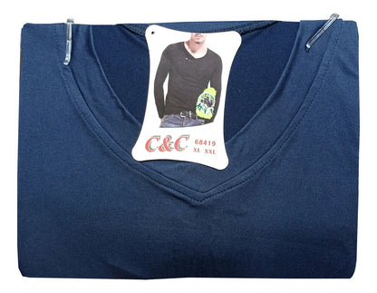 Camiseta Bambú Hombre Manga Larga Cuello V Y Cuello Redondo