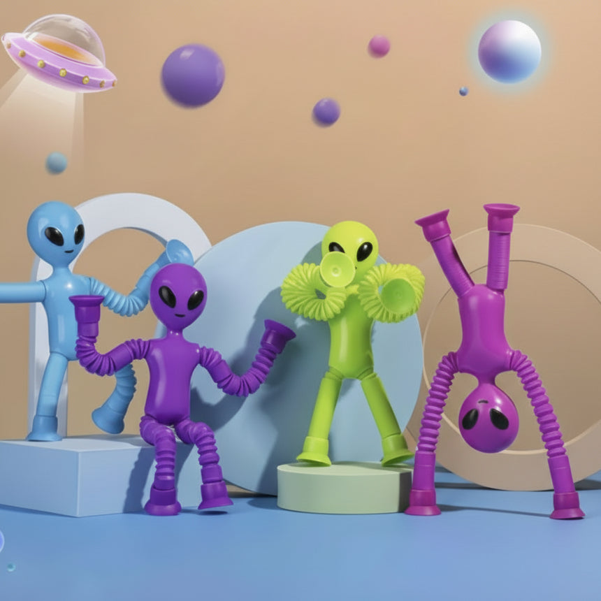 Juguete Sensorial Flexible Personajes Surtidos | Perro, Jirafa, Robot y Alíen
