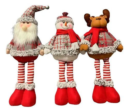 Pack 3 Monos Patas Larga Pascuero Reno Mono Nieve Muñecos Navidad