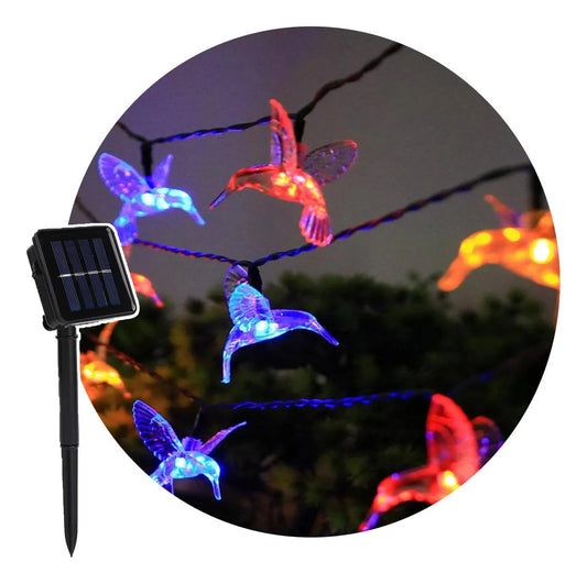 Luces Guirnaldas Solar 5m Colibrí Lineal Decorativas