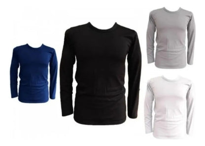 Camiseta Polar Para Hombre Manga Larga Cuello Redondo