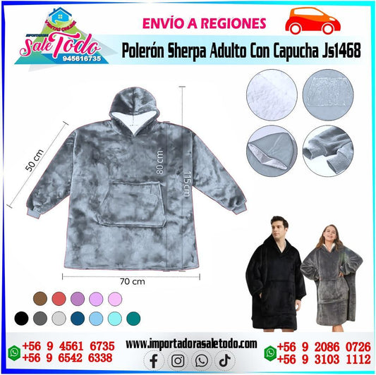 Polerón Sherpa Adulto Con Capucha JS1468