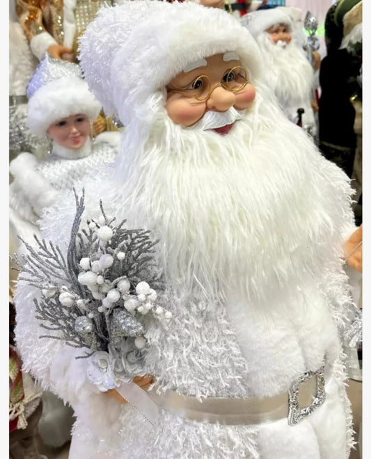 Viejo Pascuero Realista 90cm Decoración Navidad Blanco