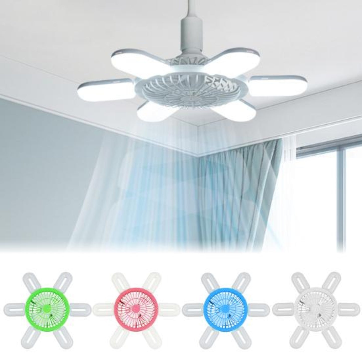 Ventilador Flor de Techo con Luz Led C9144