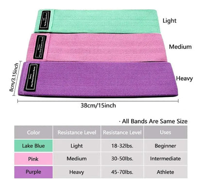 Bandas Elásticas Ejercicio Pro 3 Pcs De Tela Con Bolso Yoga