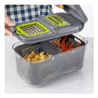 Picador De Verduras Y Frutas Multifuncuinal Set Piezas 22 Verde Lima