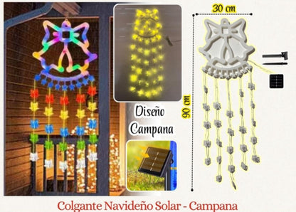 Colgante Navideño Solar Diferentes modelos Árbol, nieve y campana