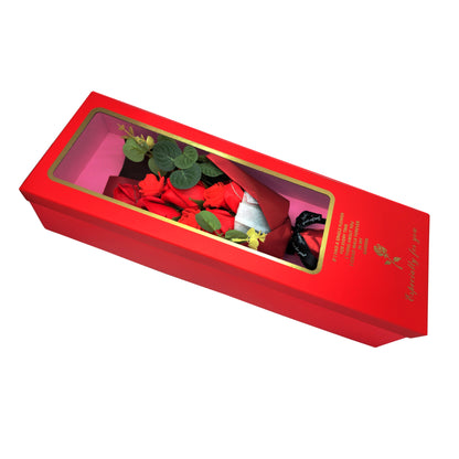 Ramo De Rosas Artificiales Luces Led En Caja | C8028
