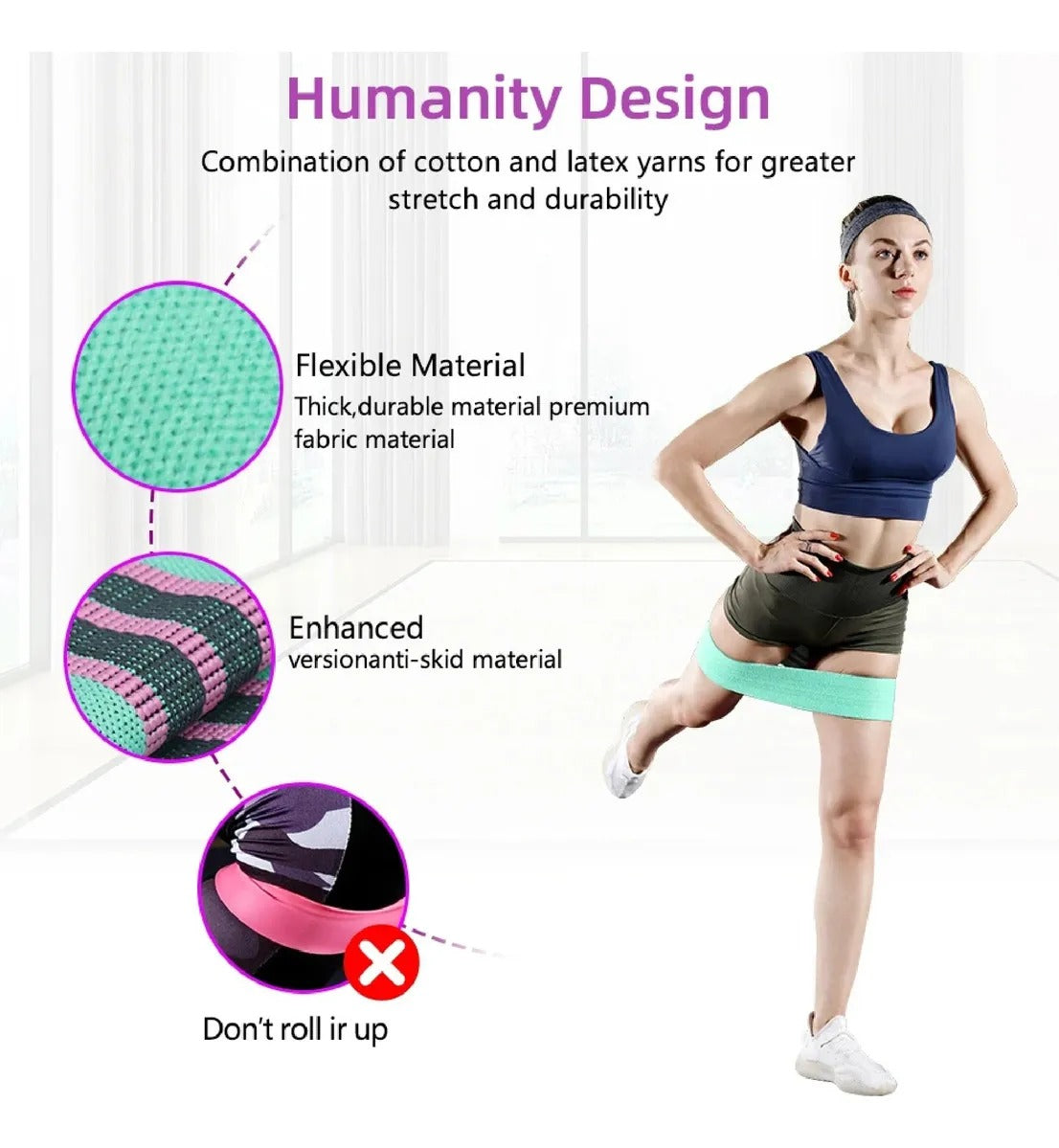 Bandas Elásticas Ejercicio Pro 3 Pcs De Tela Con Bolso Yoga