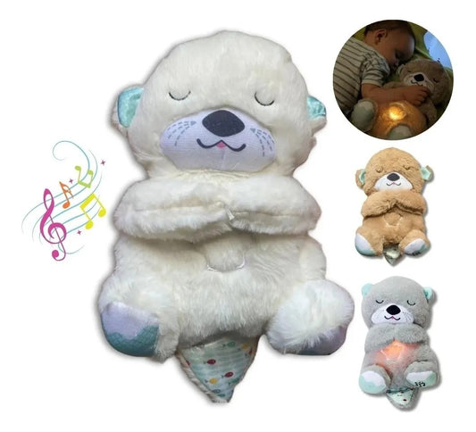 Peluches Nutria Relajante Respira Luz Música Para Apego Bebes