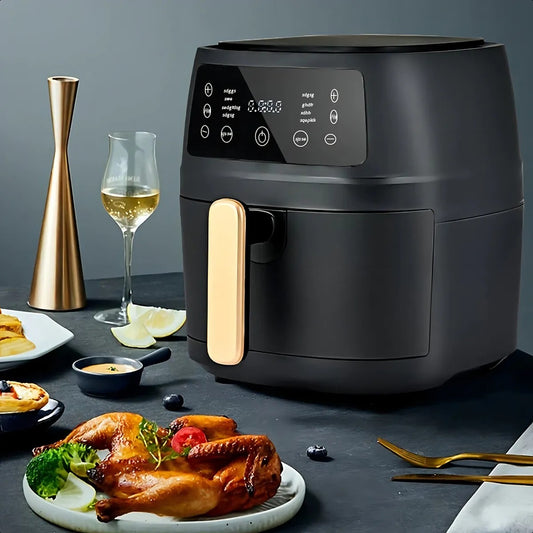Freidora De Aire Sin Aceite 8 Litros Eléctrica Color Negro