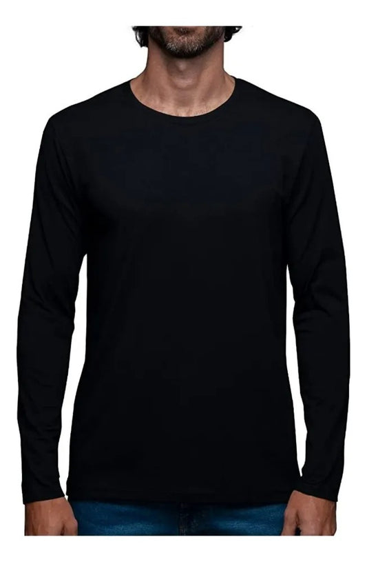 Camiseta Polar Para Hombre Manga Larga Cuello Redondo